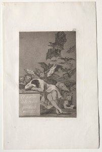 Caprichos: The Sleep of Reason produkuje potwory. autorstwa Francisco de Goya