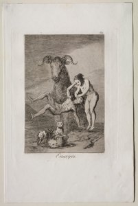 Caprichos: Próby. autorstwa Francisco de Goya