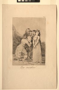 Caprichos: Co za ofiara!. autorstwa Francisco de Goya