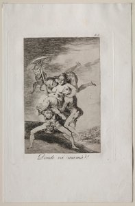 Caprichos: Dokąd idzie matka? autorstwa Francisco de Goya