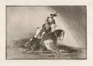 Charles V. przebija byka na placu w Valladolid (Charles V przebija byka na ringu w Valladolid) autorstwa Francisco de Goya