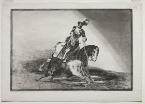 Karol V wbija byka w ring w Valladolid autorstwa Francisco de Goya