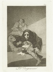 By schaamtevolle Wstydliwy (tytuł na obiekcie) Los Caprichos (tytuł serii) autorstwa Francisco de Goya