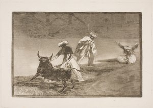 Dokuczają komuś w zagrodzie autorstwa Francisco de Goya