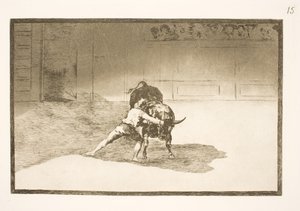 Słynny Martincho umieszcza banderille, ogłupia byka ruchami swojego ciała autorstwa Francisco de Goya