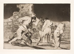 Głupi gniew (to niewiarygodne - a zostaliśmy stworzeni przez Boga) autorstwa Francisco de Goya