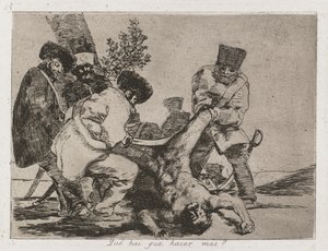 Katastrofy wojenne: Pl. 33, Cóż więcej można zrobić, 1810-1813. autorstwa Francisco de Goya