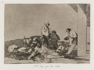 Katastrofy wojenne: Pl. 58, Nie ma sensu krzyczeć, 1810-1813. autorstwa Francisco de Goya
