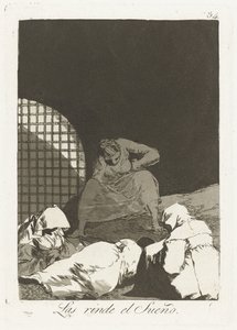 Dolina trzaskania drzwiami Sen je renderuje (tytuł na obiekcie) Los Caprichos (tytuł serii) autorstwa Francisco de Goya