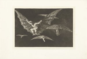 Sposób latania Mono de volar Los Disparates (The Follies) (tytuł serii) Los Proverbios (Przysłowia) (tytuł serii) autorstwa Francisco de Goya