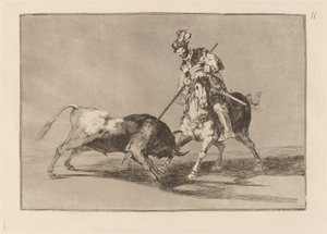 El Cid Campeador przebija kolejnego byka (The Cid Campeador przebija innego byka) autorstwa Francisco de Goya