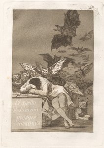 Sen rozsądku rodzi potwory autorstwa Francisco de Goya