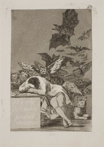 Sen rozsądku rodzi potwory autorstwa Francisco de Goya