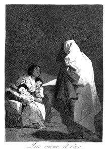 Nadchodzi straszak, 1799 autorstwa Francisco de Goya