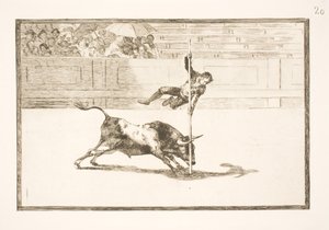 Zwinność i śmiałość Juanito Apiñani na madryckiej arenie autorstwa Francisco de Goya