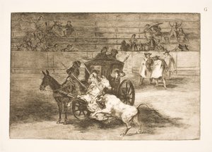 Bitwa z bryczki ciągniętej przez dwa osły autorstwa Francisco de Goya