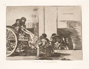 Pędzona wozem na cmentarz (64) autorstwa Francisco de Goya
