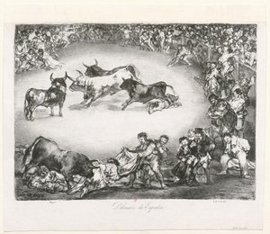[Byki z Bordeaux: Hiszpańska rozrywka] autorstwa Francisco de Goya