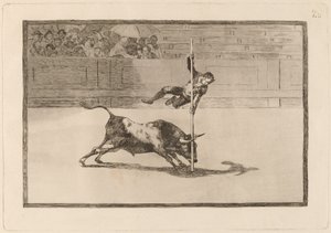 Lekkość i śmiałość Juanito Apinaniego w ringu w Madrycie autorstwa Francisco de Goya
