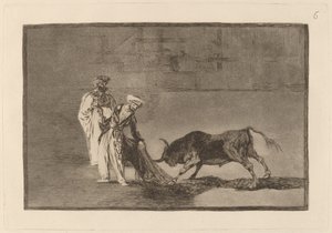 Los Moros hacen otro capeo en plaza con su albornoz (Maurowie grają inną grę na ringu Wzywając byka ze swoim Burnousem) autorstwa Francisco de Goya