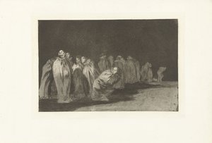 Mężczyźni w kieszeniach Los Ensacados Los Disparates (The Follies) (tytuł serii) Los Proverbios (Przysłowia) (tytuł serii) autorstwa Francisco de Goya