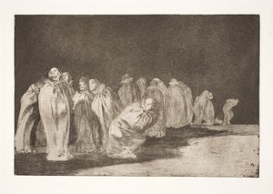 Mężczyźni w workach (pod płótnem coś się chowa / nie można oceniać mężczyzny po ubraniu) autorstwa Francisco de Goya