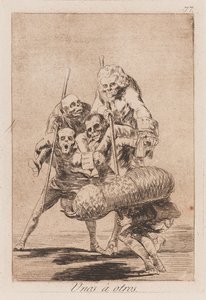 Mock Walka byków, koniec XVIII-początek XIX wieku (druk) autorstwa Francisco de Goya