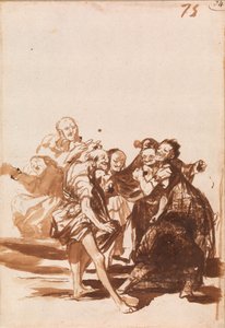 Starzy ludzie śpiewają i tańczą autorstwa Francisco de Goya