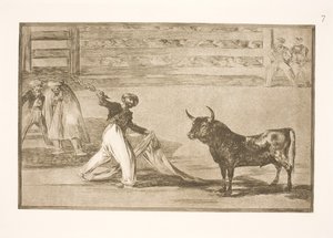 Pochodzenie harpunów lub banderilli autorstwa Francisco de Goya