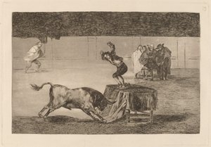 Kolejne jego szaleństwo na tym samym placu (Kolejne jego szaleństwo na tym samym pierścieniu) autorstwa Francisco de Goya
