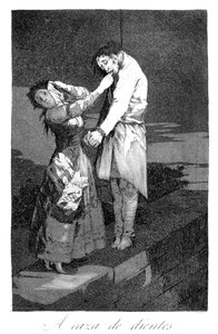 Polowanie na zęby, 1799 autorstwa Francisco de Goya
