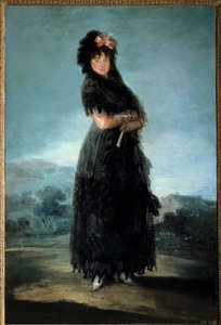 Pełnowymiarowy portret Mariany Waldstein, markizy Santa Cruz (1763-1808) Obraz Francisco de Goya (1746-1828) XVIII-wieczne słońce. 1,42x0,97m autorstwa Francisco de Goya