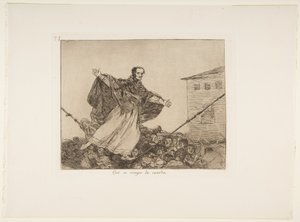 Niech pęknie sznur, Tablica 77 z Los Desastres de la Guerra (Klęski wojny), po 1814-15, wydana w 1863 (akwaforta, akwatinta lub lavis i sucha igła) autorstwa Francisco de Goya