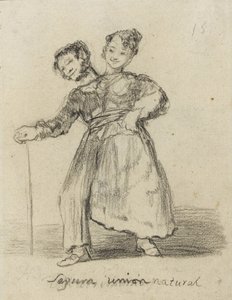 Segura Union Natural, 1819-28 (czarna kreda na papierze) autorstwa Francisco de Goya
