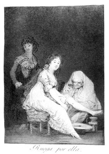 Modli się za nią, 1799 autorstwa Francisco de Goya