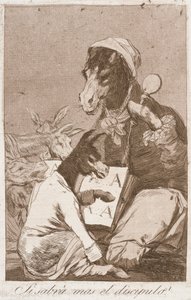 Si sabrá mas el discipulo (Czy uczeń powinien wiedzieć lepiej) autorstwa Francisco de Goya