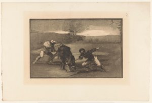 Polowanie na byki pieszo Otro modo de cazar á pie Walki byków (tytuł serii) La Taureaumachie (tytuł serii) La Tauromaquia (tytuł serii) autorstwa Francisco de Goya