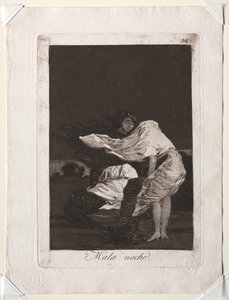 Caprichos: zła noc autorstwa Francisco de Goya