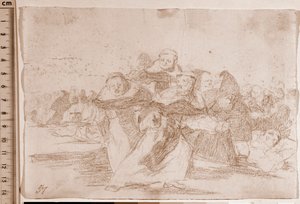 Katastrofy wojny: wszystko jest pomieszane (rysunek przygotowawczy) autorstwa Francisco de Goya