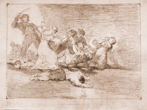 Katastrofy wojny: Niesławny zysk (Rysunek autorstwa Francisco de Goya