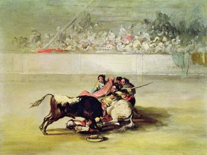 Upadek Picadora z konia pod bykiem autorstwa Francisco de Goya