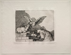 Okropności wojny: pantomima kotów. autorstwa Francisco de Goya
