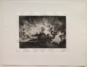 Okropności wojny: uciekają przez płomienie autorstwa Francisco de Goya