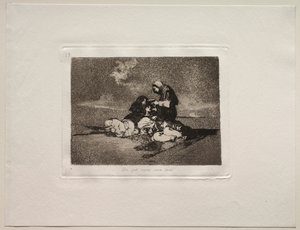 Okropności wojny: Jaki jest pożytek z kubka? autorstwa Francisco de Goya