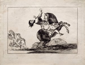 Porywacz koni z serii Los Disparates Follies, 1815-1819 autorstwa Francisco de Goya