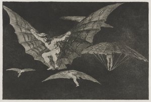 Przysłowia: sposób latania autorstwa Francisco de Goya