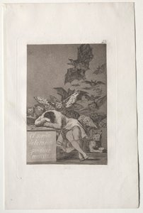 Sen rozsądku rodzi potwory autorstwa Francisco de Goya