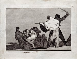 Dobrze znane szaleństwo z serii Los Disparates Follies, 1815-1819 autorstwa Francisco de Goya