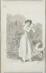 Młoda kobieta załamująca ręce nad nagim mężczyzną (verso) autorstwa Francisco de Goya