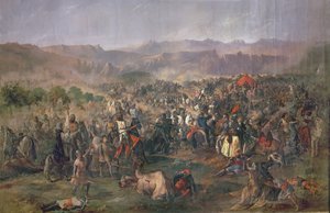 Bitwa pod Las Navas de Tolosa, w której królowie Kastylii pokonali Almohadów w 1212 r. (olej na płótnie) autorstwa Francisco de Paula van Halen